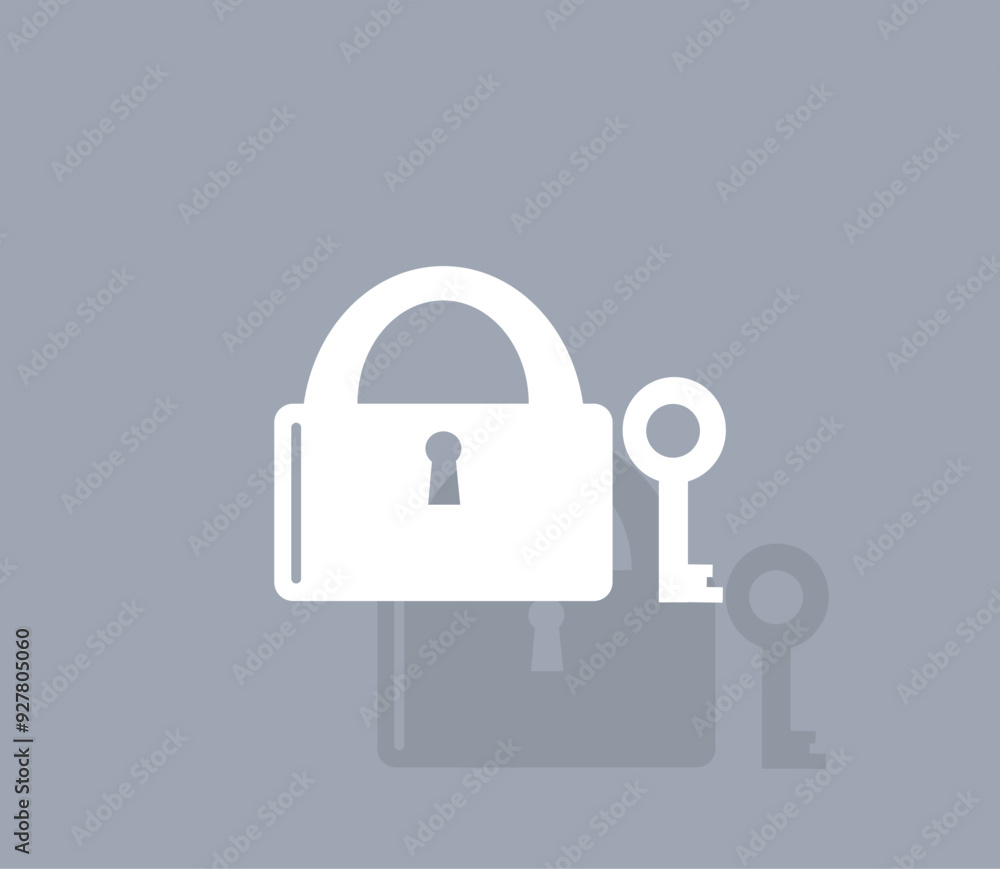 Poster vector icon of white color with shadow on gray background