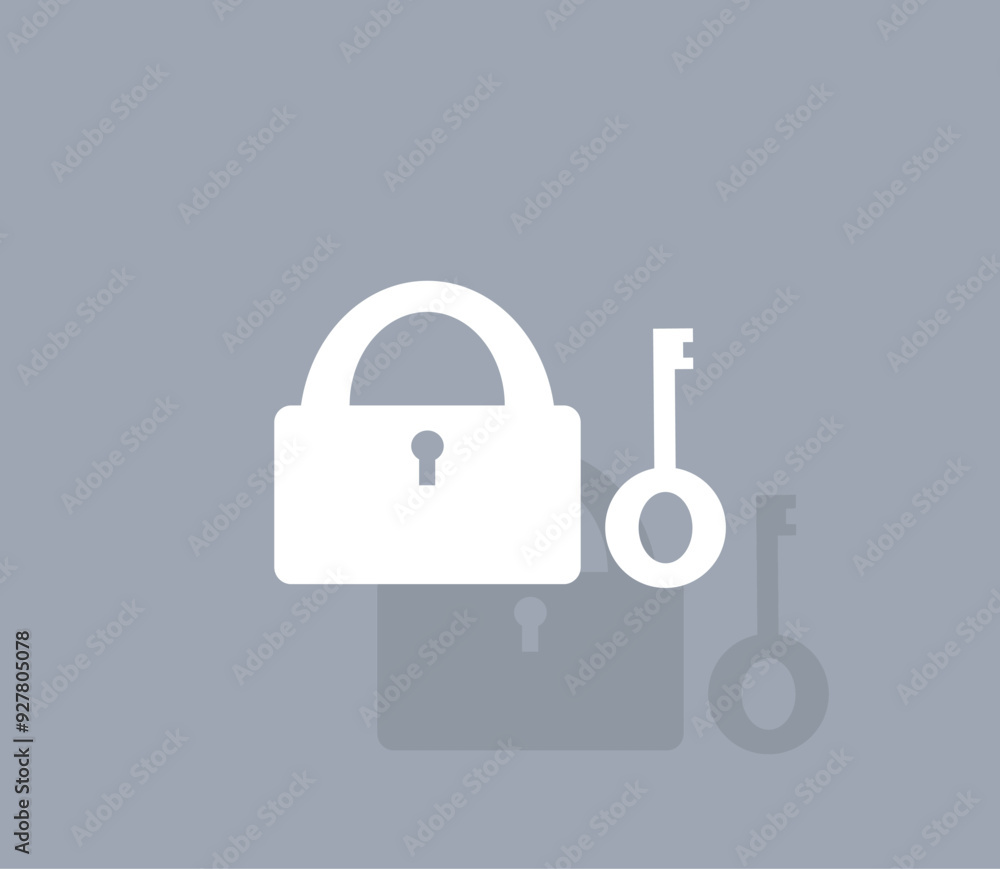 Aufkleber vector icon of white color with shadow on gray background