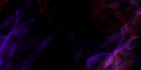water mist over black background. Black dreaming portrait. Vintage grunge blurred photo crimson abstract vector design for effect. Puffs of black, blue smoke spread on a black background, curling 