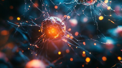 Neural glowing network abstract composition background 