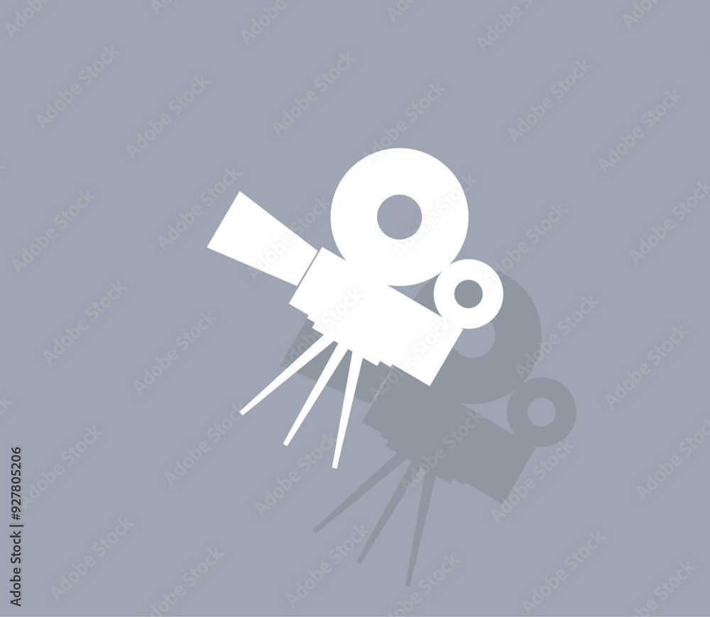Poster vector icon of white color with shadow on gray background