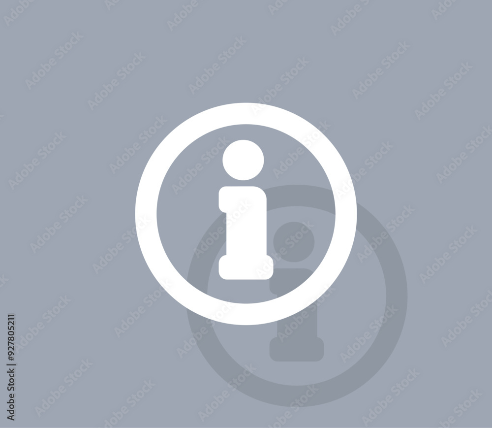 Poster vector icon of white color with shadow on gray background