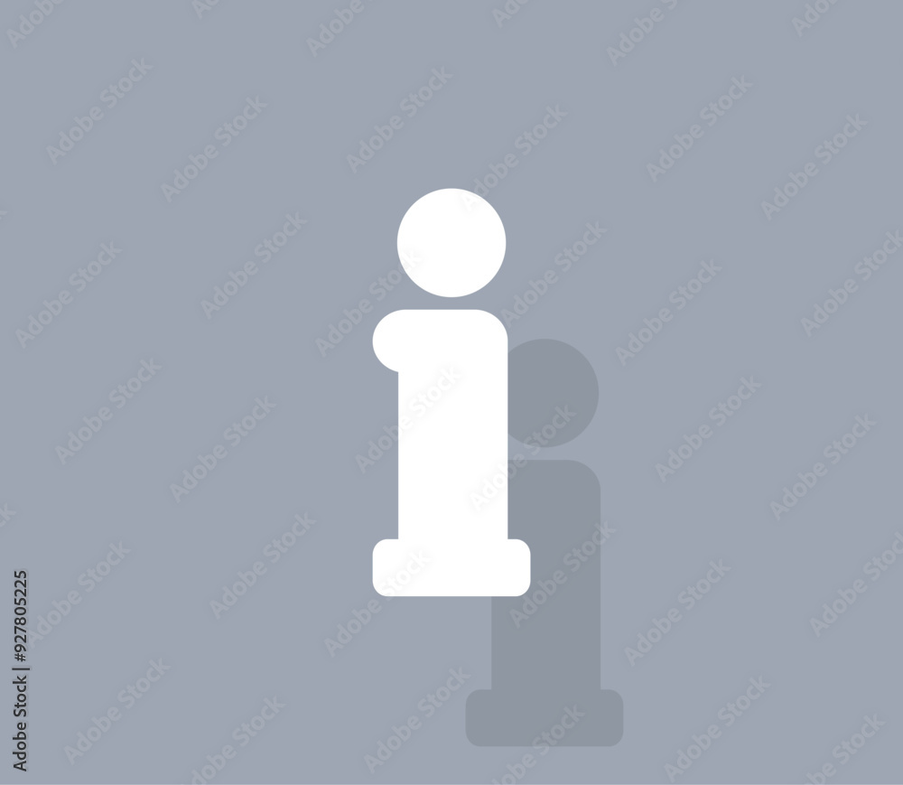 Poster vector icon of white color with shadow on gray background