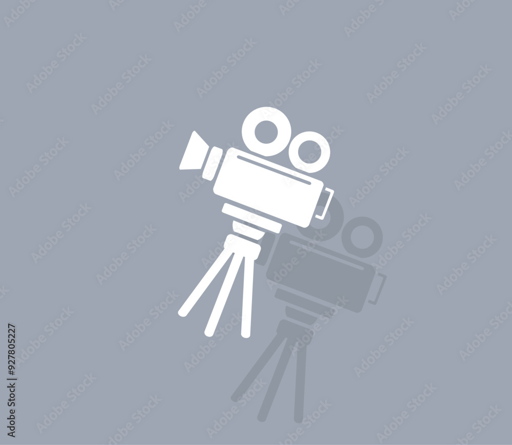 Poster vector icon of white color with shadow on gray background