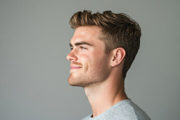 Obraz premium A close up of a man's face with his eyes closed