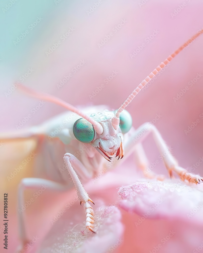 Poster close-up of insect antennae with iridescent colors, shimmering in light, soft focus with plenty of s