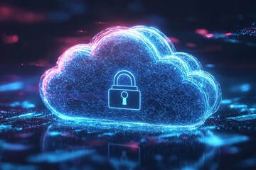 Illustration of Cloud Security Services Technology created with Generative AI