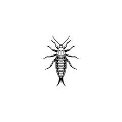 Silverfish icon vector isolated on white background