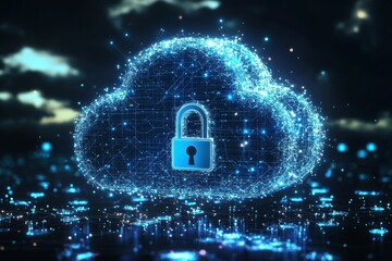 Illustration of Cloud Security Services Technology created with Generative AI