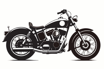 motorcycle retro bike silhouette vintage vector