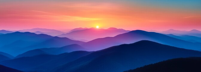 Obraz premium Colorful sunset over mountains composition
