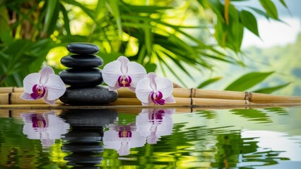 Zen Garden Spa: Orchid and Wet Stones