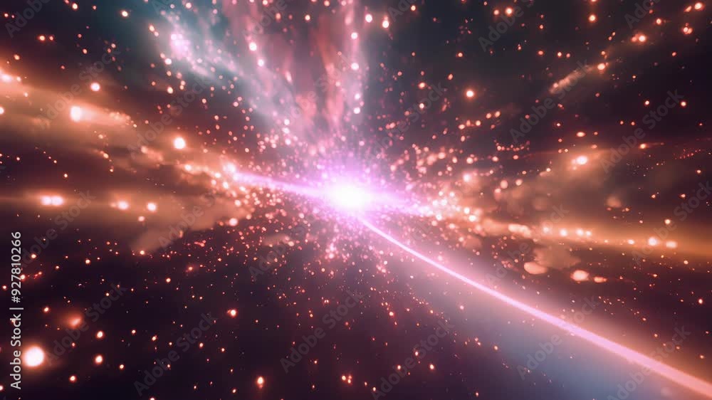 Poster the symphony builds to a crescendo as the particles reach their maximum energy creating a mesmerizin