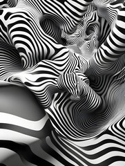 High Contrast Monochromatic Abstract Patterns with Organic Futurist Compositions