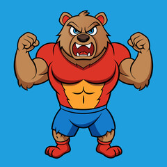 Naklejka premium vector illustration of powerfull bear