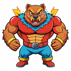 vector illustration of powerfull bear