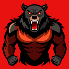 vector illustration of powerfull bear