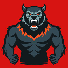 Obraz premium vector illustration of powerfull bear
