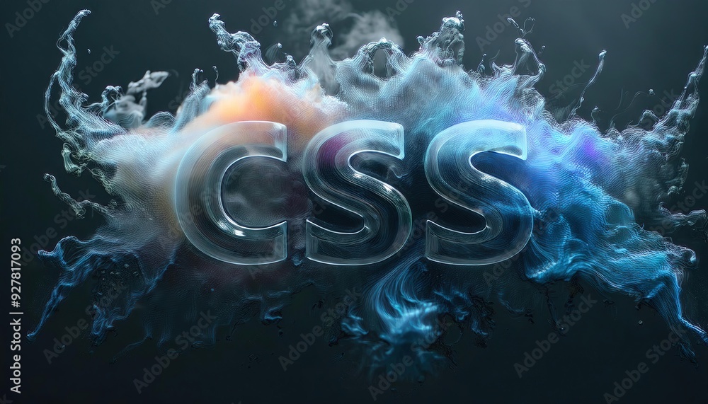 Poster css design with abstract colorful smoke effects