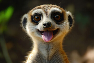 Fototapeta premium A portrait of a funny animal making a silly expression.