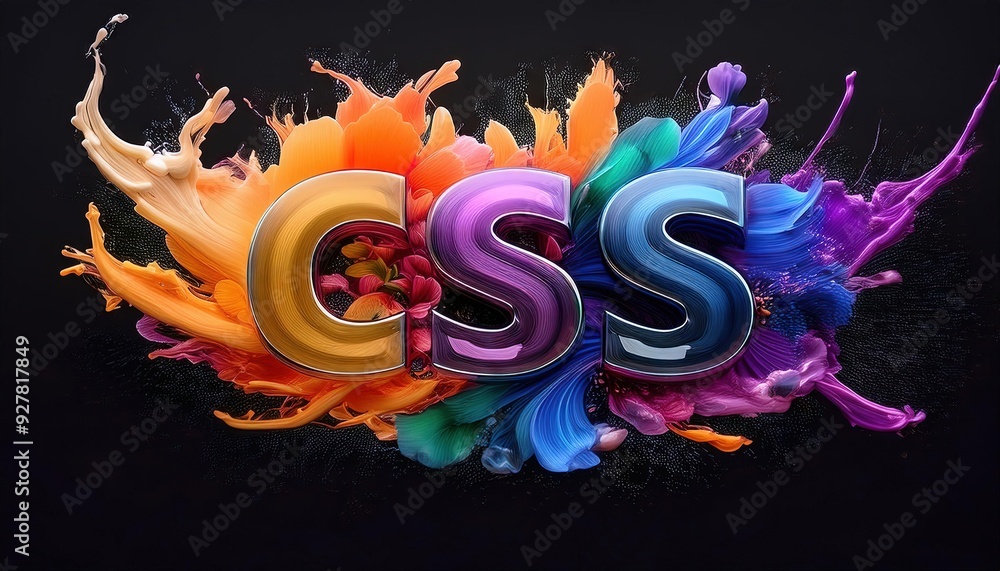 Poster css design and styling: colorful splash effects