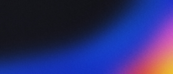 Multicolored gradient background featuring noise texture. Vibrant design banner backdrop