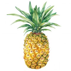 Fototapeta premium Fresh pineapple over plain background