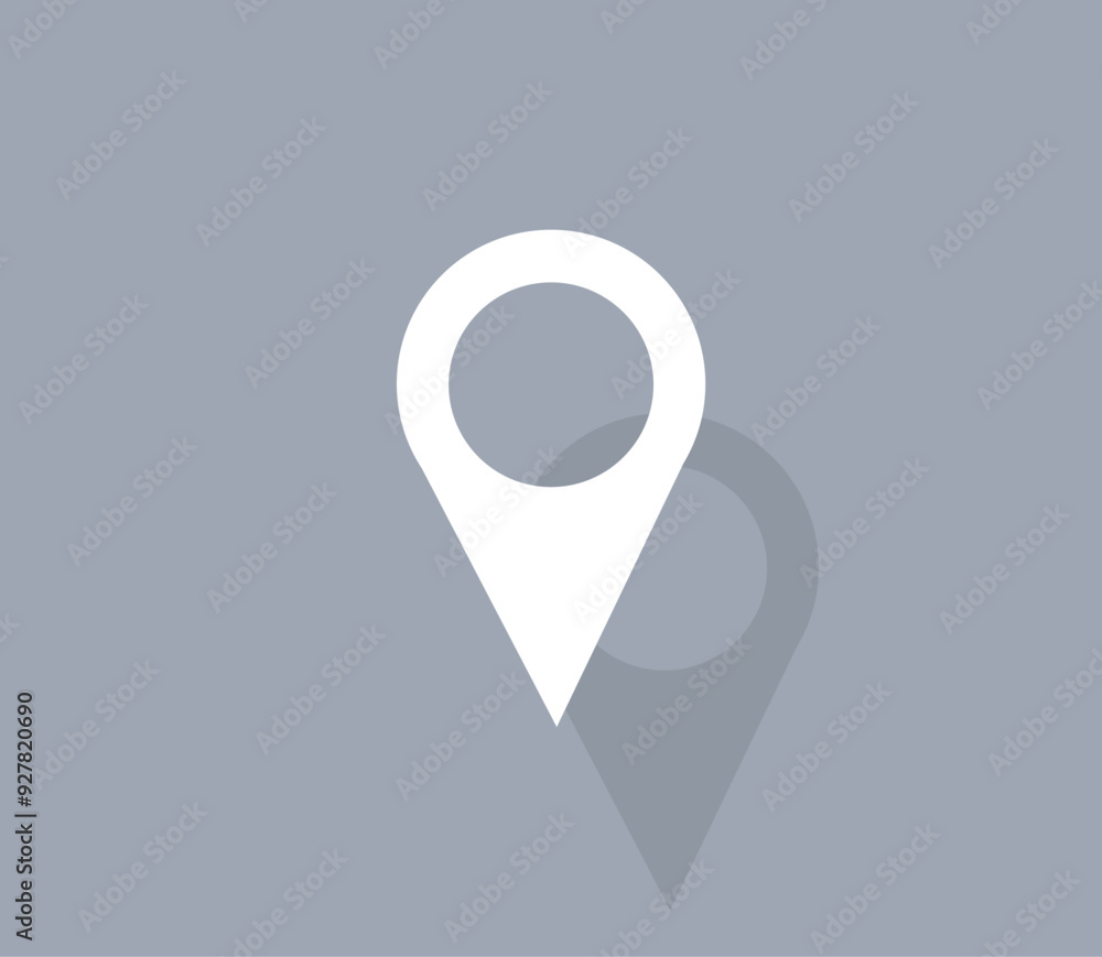 Poster vector icon of white color with shadow on gray background