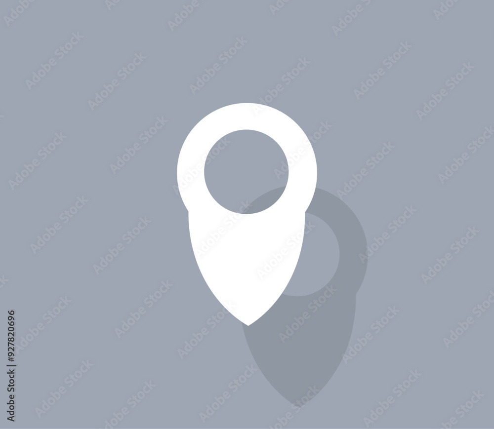 Aufkleber vector icon of white color with shadow on gray background