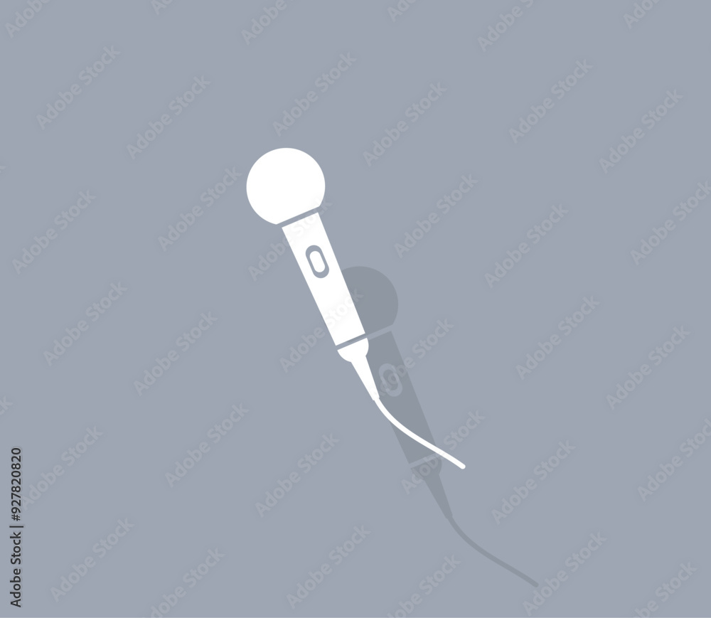 Poster vector icon of white color with shadow on gray background