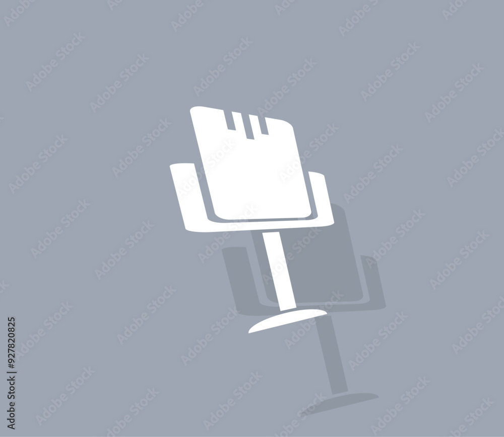 Poster vector icon of white color with shadow on gray background
