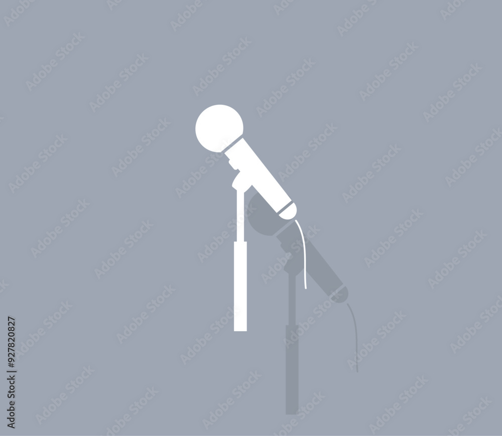 Poster vector icon of white color with shadow on gray background
