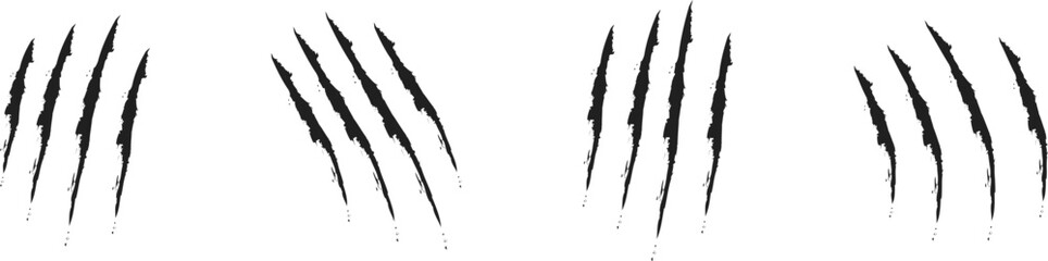 Animal Claw scratches icons set vector. Claws silhouette, claw marks © Volodymyr