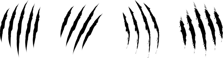 Animal Claw scratches icons set vector. Claws silhouette, claw marks © Volodymyr