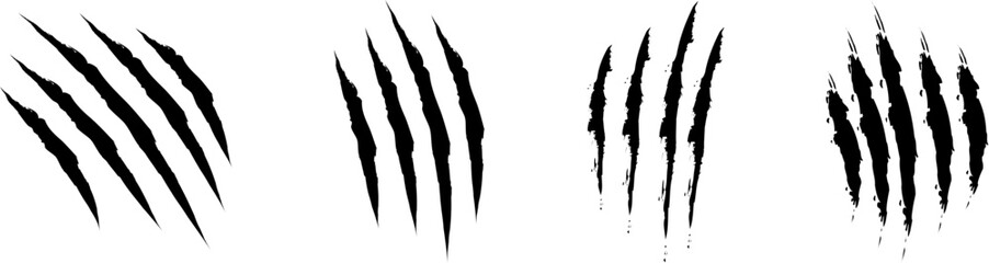 Animal Claw scratches icons set vector. Claws silhouette, claw marks © Volodymyr