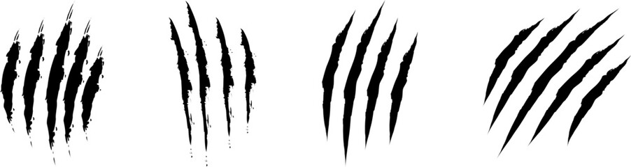 Animal Claw scratches icons set vector. Claws silhouette, claw marks © Volodymyr