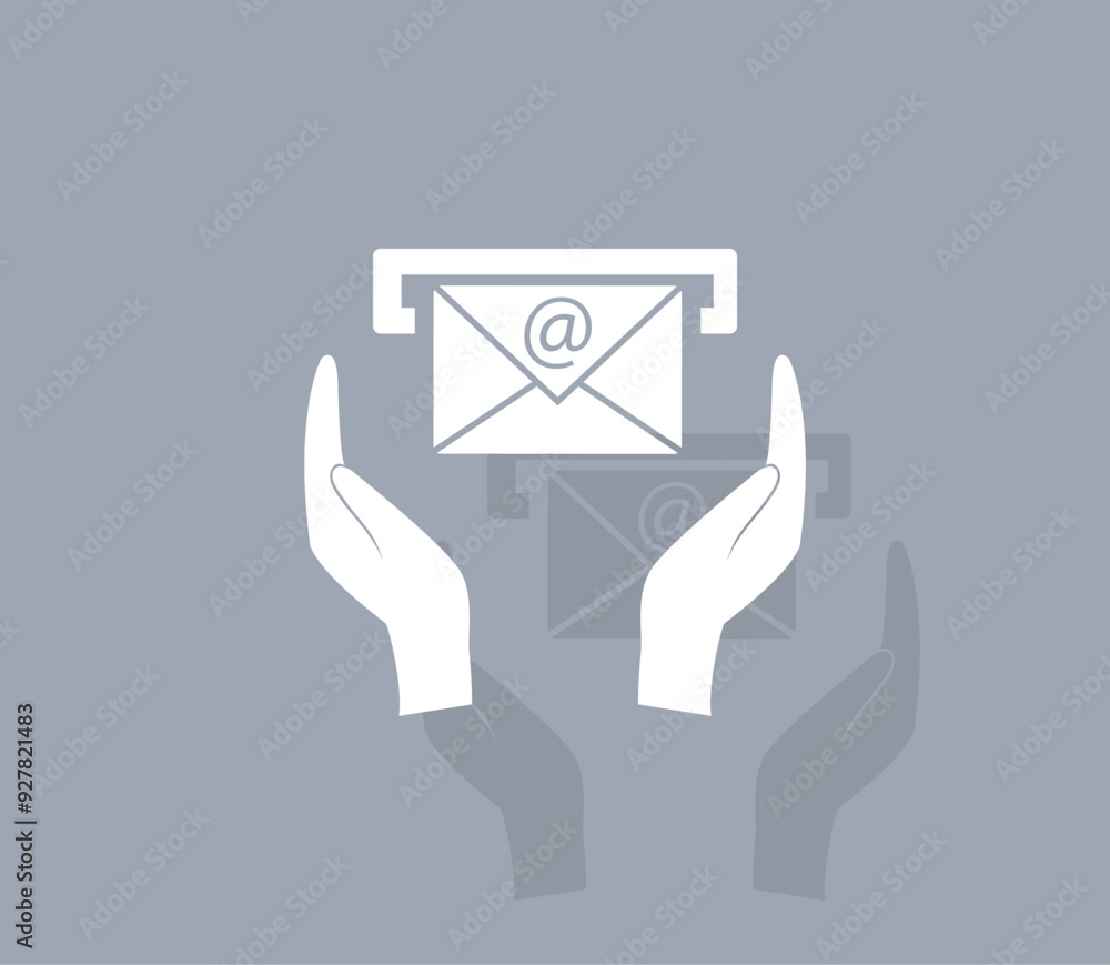 Poster vector icon of white color with shadow on gray background