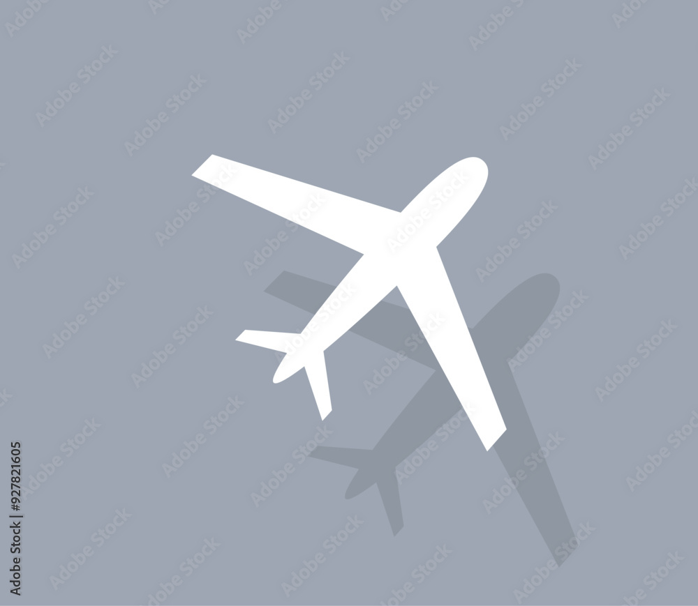 Poster vector icon of white color with shadow on gray background