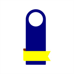  door hanger template in colorful illustration and ribbon accent wrapped around below