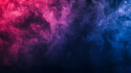 Abstract Pink and Blue Smoke on a Black Background.