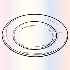 Empty Plate Coloring Pages Drawing For Kids