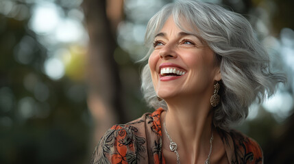 Attractive Mature woman looking strong and confident and relaxing and looking at the camera The Most Beautiful Woman Beautiful gorgeous 50s mid age beautiful elderly, Generative AI 