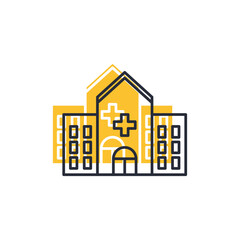 Hospital icon vector illustration. Hospital symbol isolated on white background