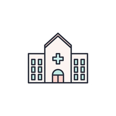 Hospital icon vector illustration. Hospital symbol isolated on white background