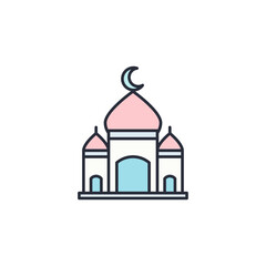 Mosque icon vector illustration. Mosque symbol isolated on white background