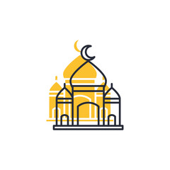 Mosque icon vector illustration. Mosque symbol isolated on white background