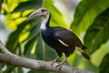 Hoatzin Bird Perched on a Branch in Nature, Realistic Photo, Wallpaper, Cover and Screen for Smartphone, Cell Phone, Computer, Laptop, 9:16 and 16:9 Format