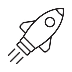 Rocket icon. Simple rocket sign. Rocket launched icon.
