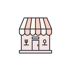 Restaurant icon vector illustration. Restaurant symbol isolated on white background