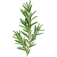Fototapeta premium A Single Sprig of Rosemary Isolated on White Background